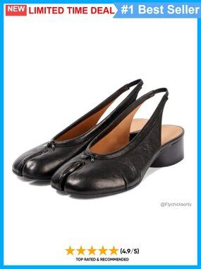 Split Toe Slingback Heels Cylindrical Block Heel Pump Office Party Dress Shoes